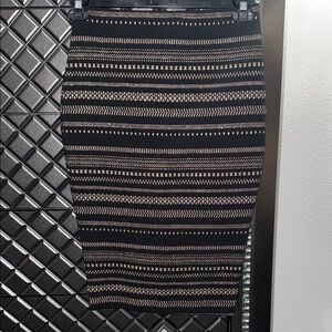 Express Black and Gold Striped Midi Skirt